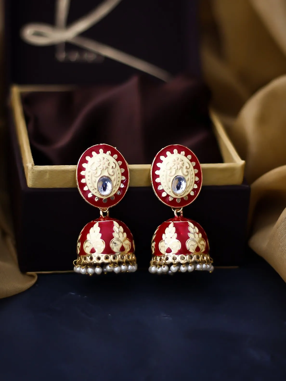 Sheesh Meenakari Jhumkis