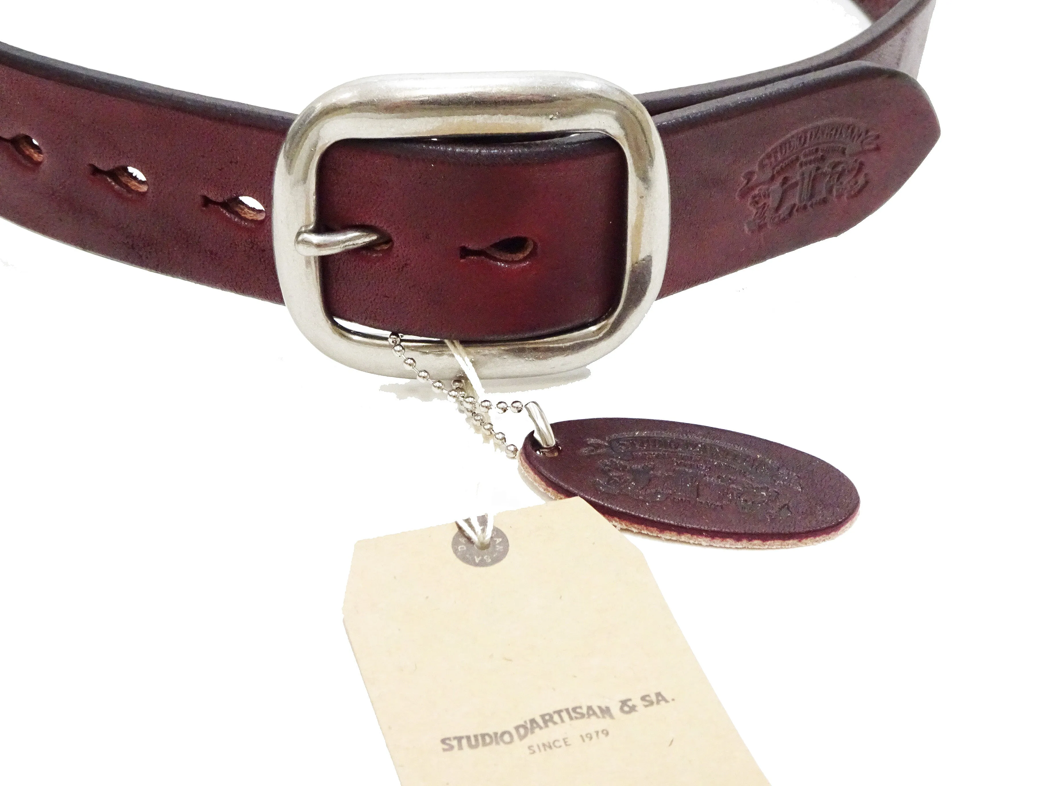 Studio D'artisan leather Belt Natural Plant Dyed Leather Belt Men's Ccasual 38mm Wide/4.2mm Thick Bend Leather with Oval Buckle SP-100A Brownish Earth-Colored Red