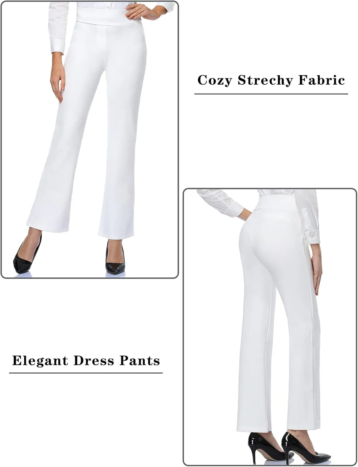 Tapata Women Dress Pants 28"/30"/32"/34" High Waist Stretchy Bootcut Pants Tall, Petite, Regular for Office Business Casual
