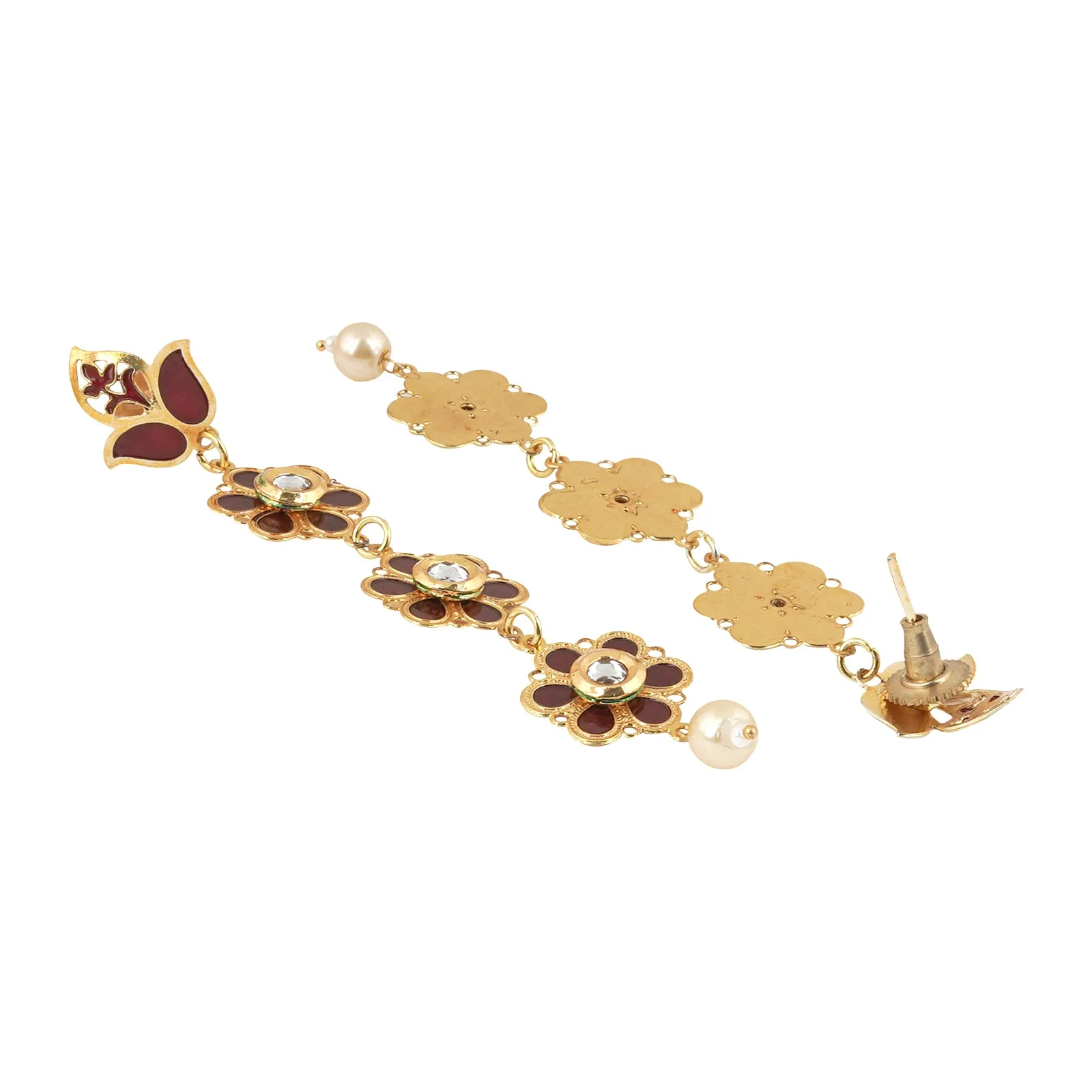 Teejh Daivey Maroon Gold Earring