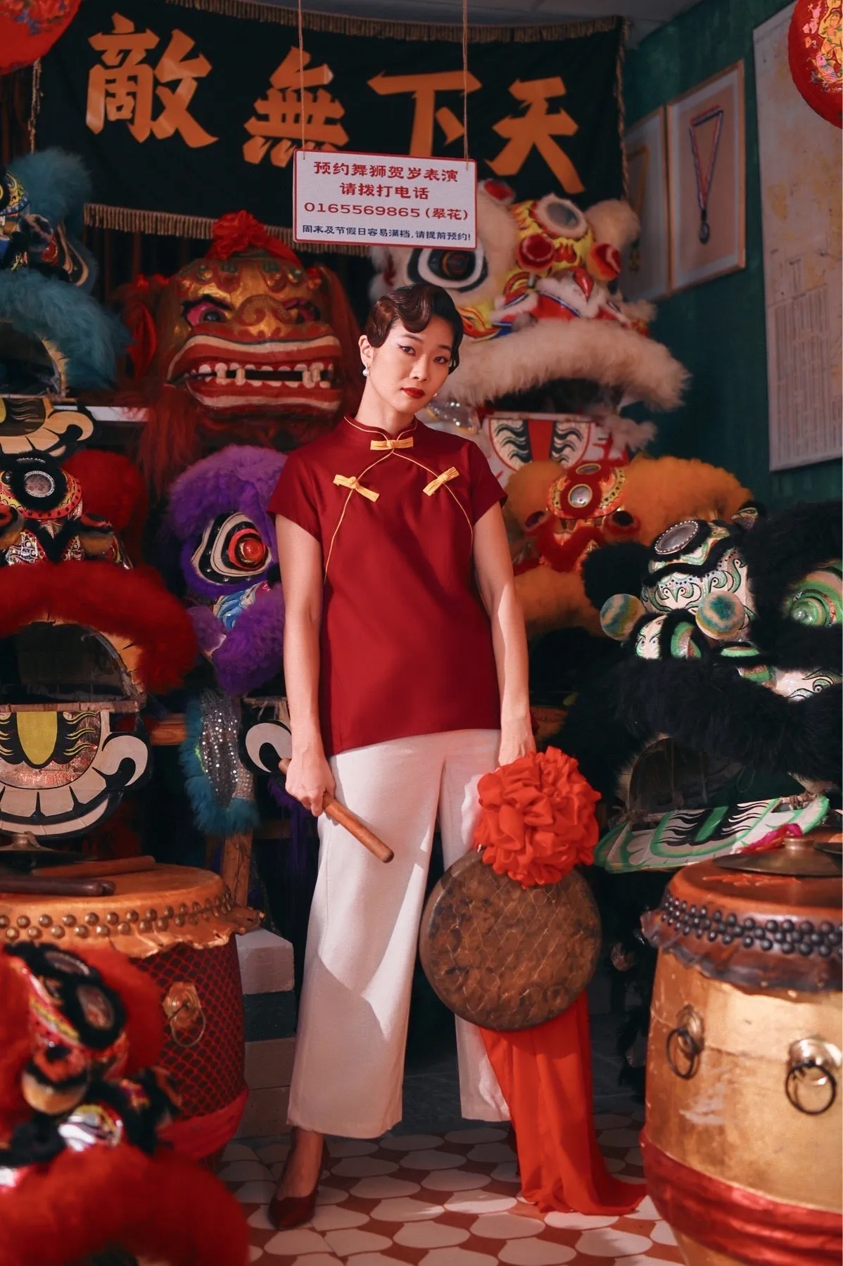 The Chinatown Women Cheongsam Top - Maroon