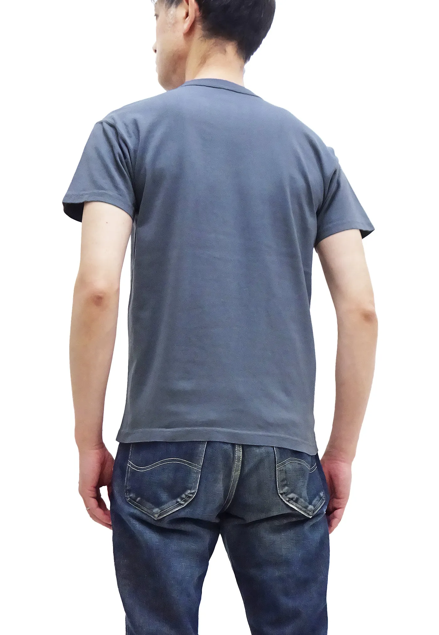 TOYS McCOY Plain T-Shirt Men's Garment-Dyed Heavyweight Short Sleeve Loopwheel Solid Color Tee TMC2343 120 Faded-Blue