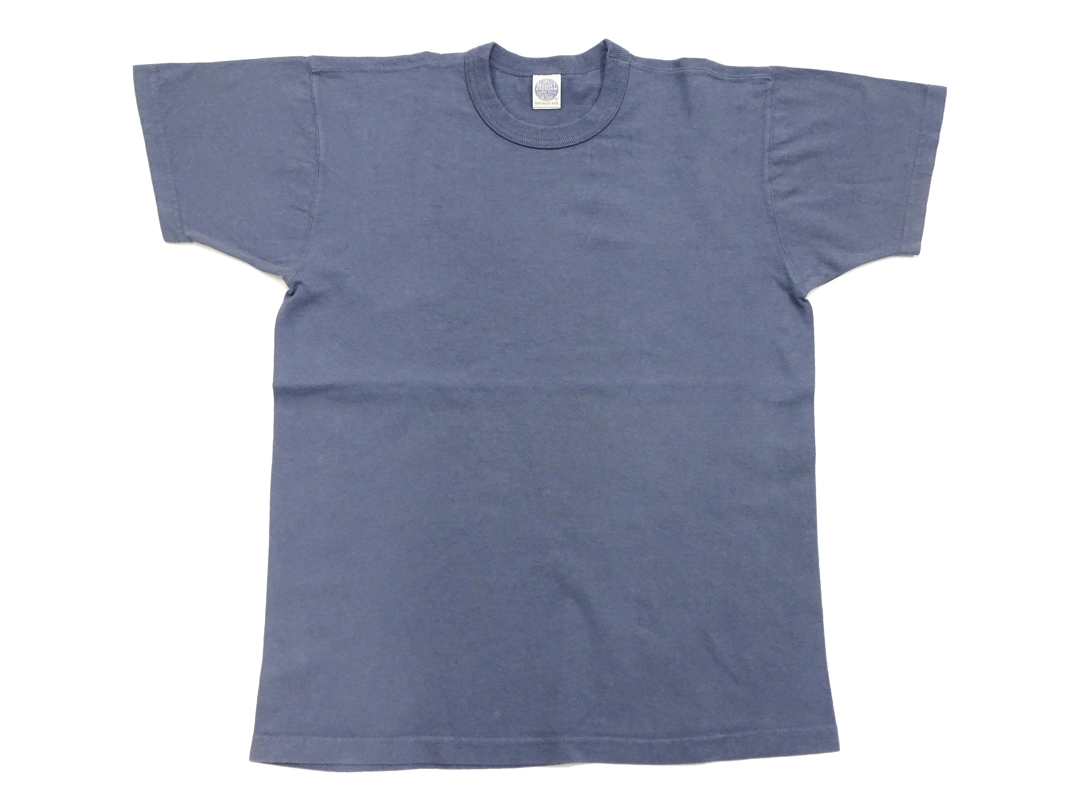 TOYS McCOY Plain T-Shirt Men's Garment-Dyed Heavyweight Short Sleeve Loopwheel Solid Color Tee TMC2343 120 Faded-Blue