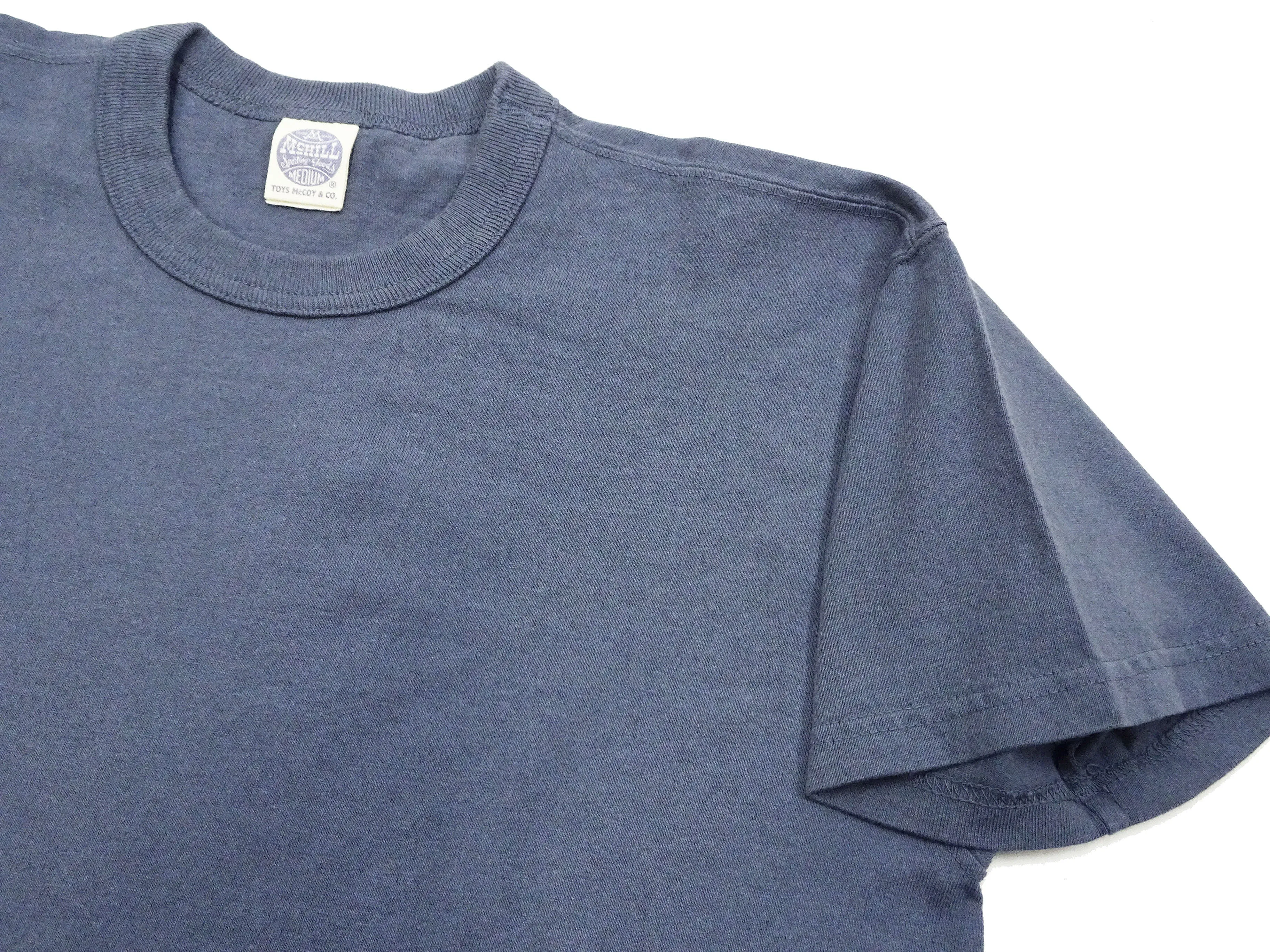 TOYS McCOY Plain T-Shirt Men's Garment-Dyed Heavyweight Short Sleeve Loopwheel Solid Color Tee TMC2343 120 Faded-Blue
