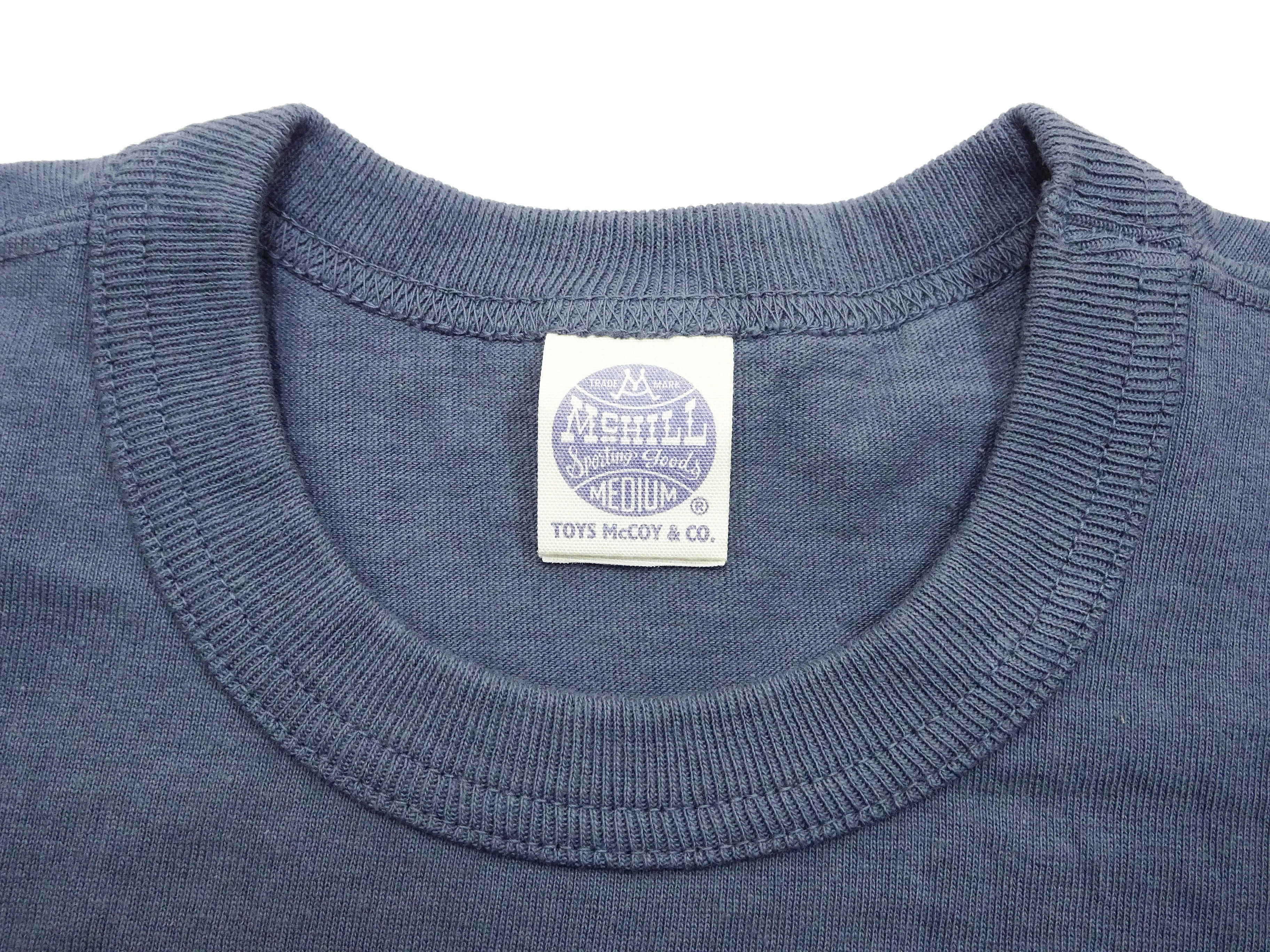 TOYS McCOY Plain T-Shirt Men's Garment-Dyed Heavyweight Short Sleeve Loopwheel Solid Color Tee TMC2343 120 Faded-Blue
