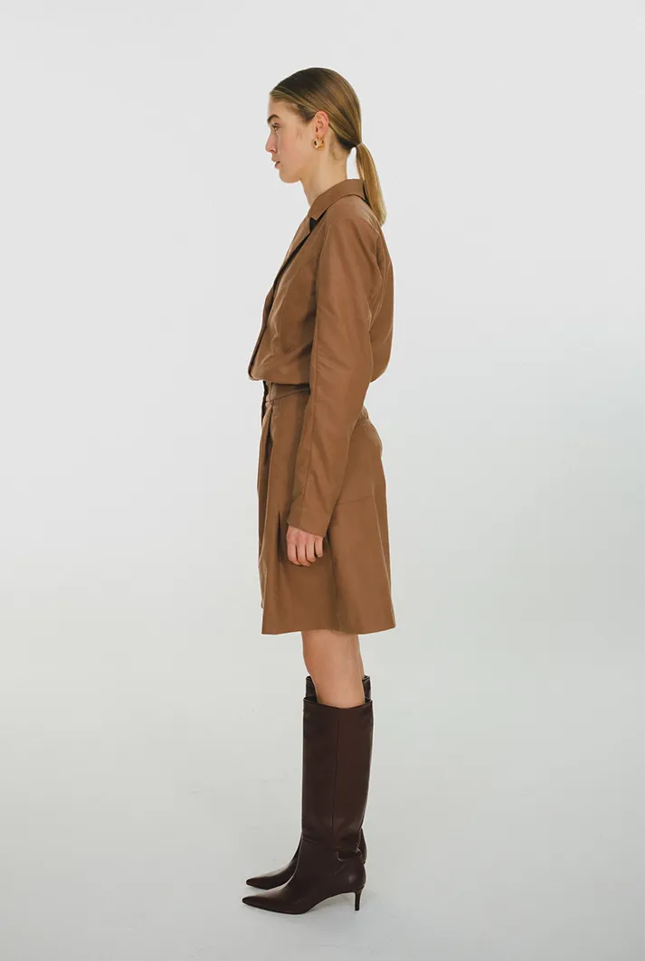 Vegan Leather Culotte Shorts