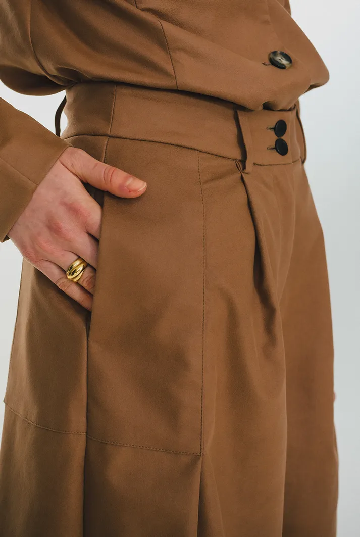 Vegan Leather Culotte Shorts