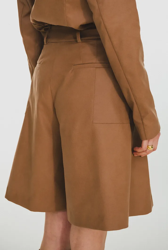 Vegan Leather Culotte Shorts