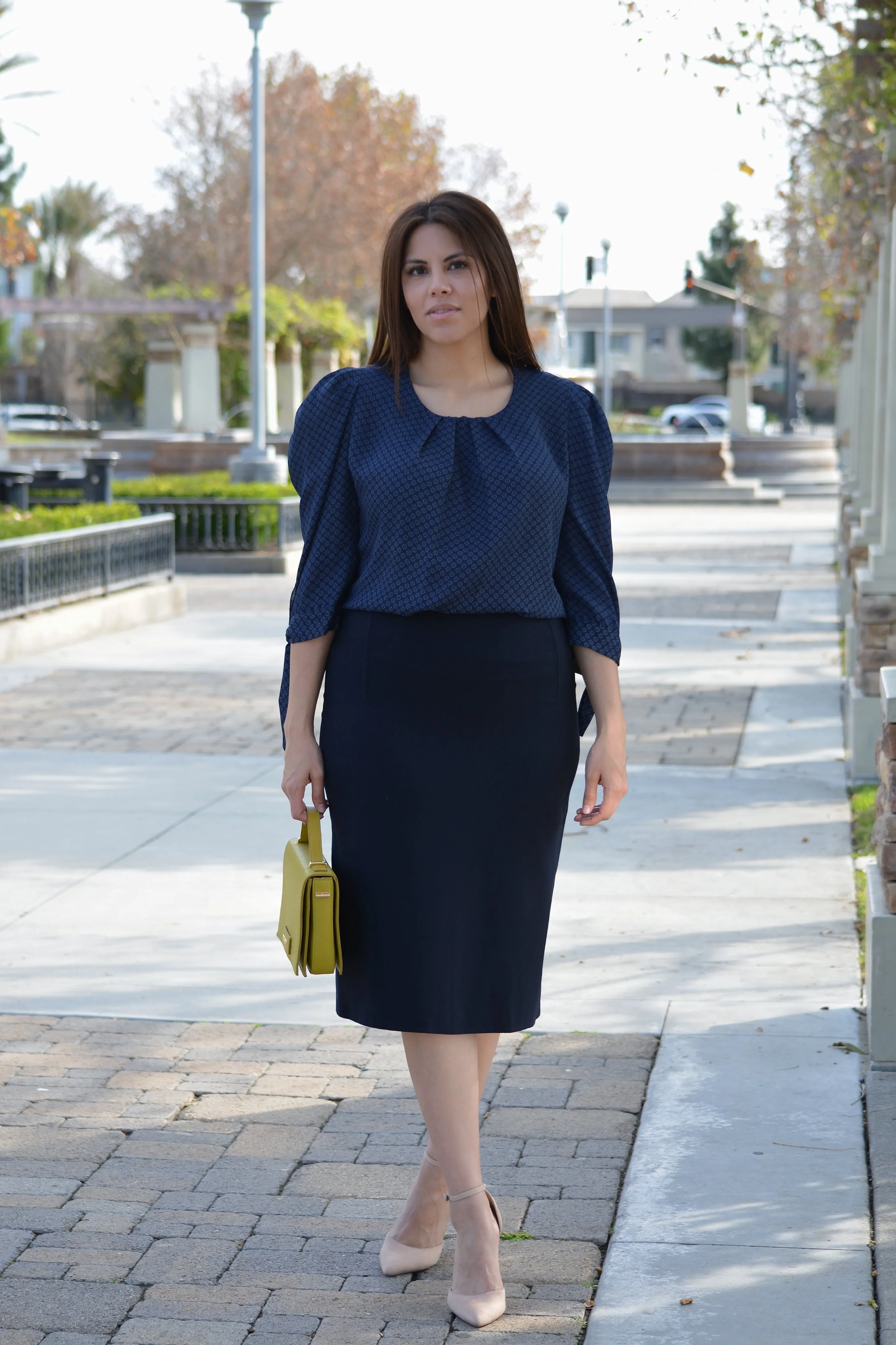Vivienne Navy Pencil Skirt