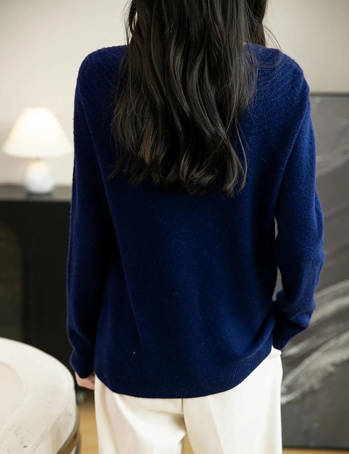 Women's 100% Merino Wool 2025 Fall Winter Crewneck First-Line Ready to Wear Long Sleeve Seamless Knit Sweater