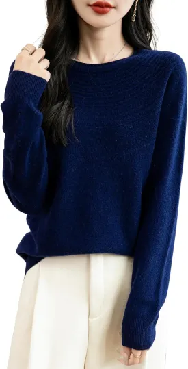 Women's 100% Merino Wool 2025 Fall Winter Crewneck First-Line Ready to Wear Long Sleeve Seamless Knit Sweater