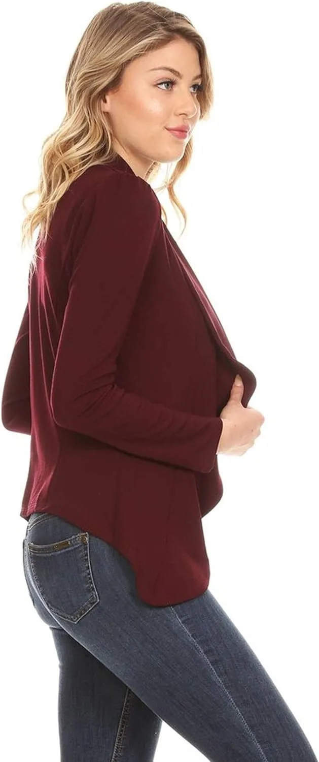 Women's Classic Casual Work Draped Open Front Blazer