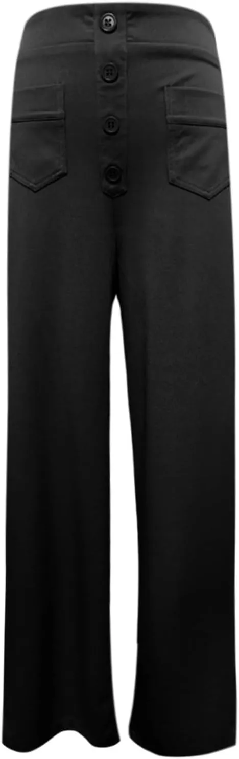 Women's High Waisted Straight Leg Pants Stretch Business Casual Trousers with Multiple Pockets Comfort Fit Travel
