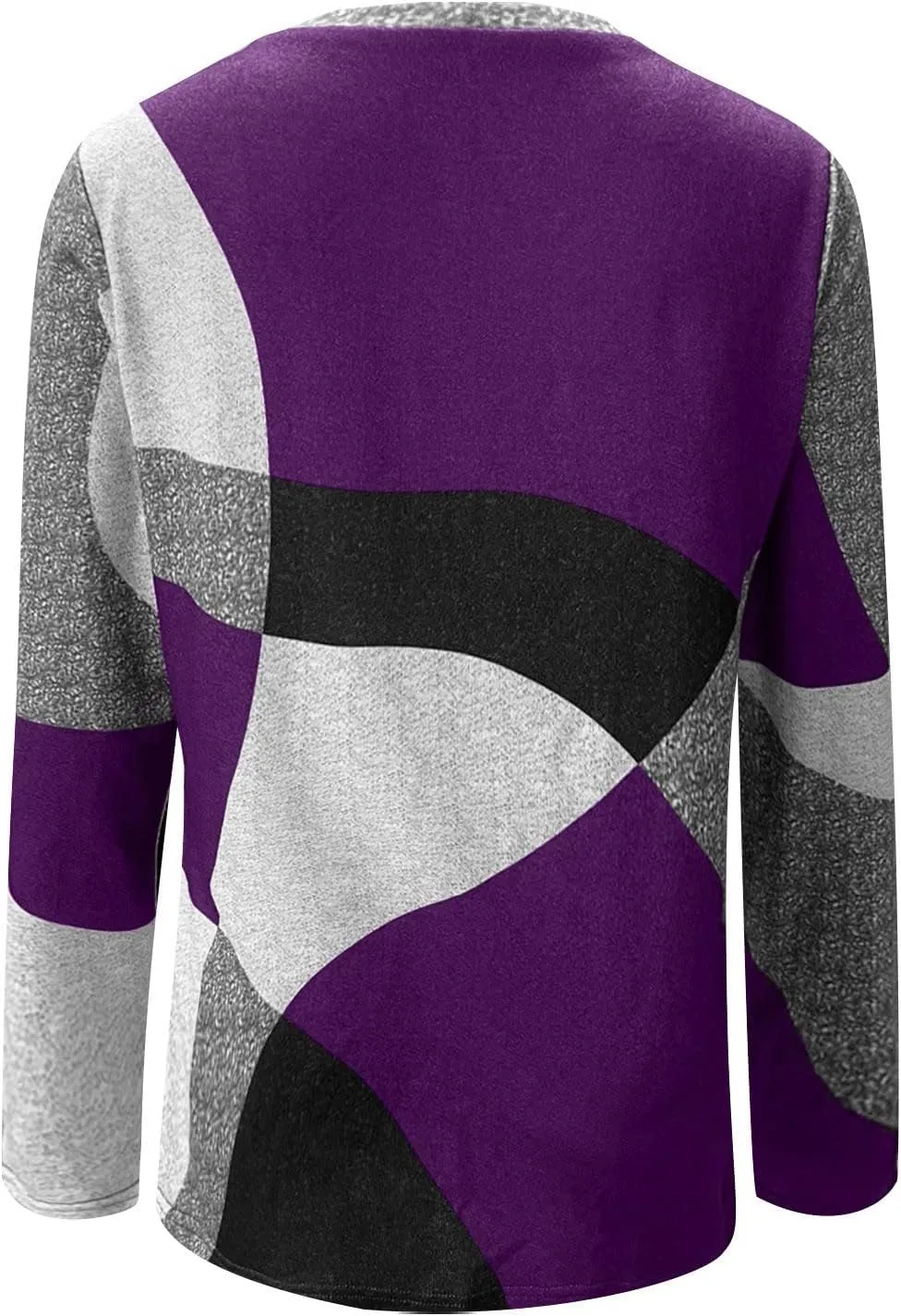 Womens Long Sleeve Tops Casual Women's Long Sleeve Crewneck Trendy Fleece Contrast Loose Fitting Casual Tunic Top Blouse